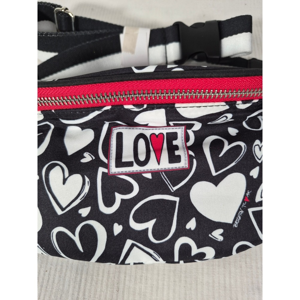 Brighton Endless Love Belt Bag Tom Clancy Heart Print Black White D30283 NEW - Picture 2 of 12